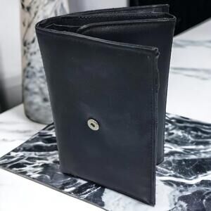 Black Leather Tri-Fold Wallet